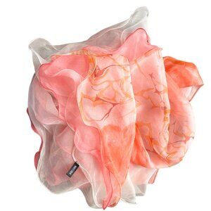 Max Studio Coral & Pink Sheer Silk Scarf
